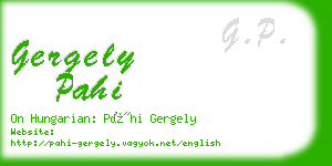 gergely pahi business card